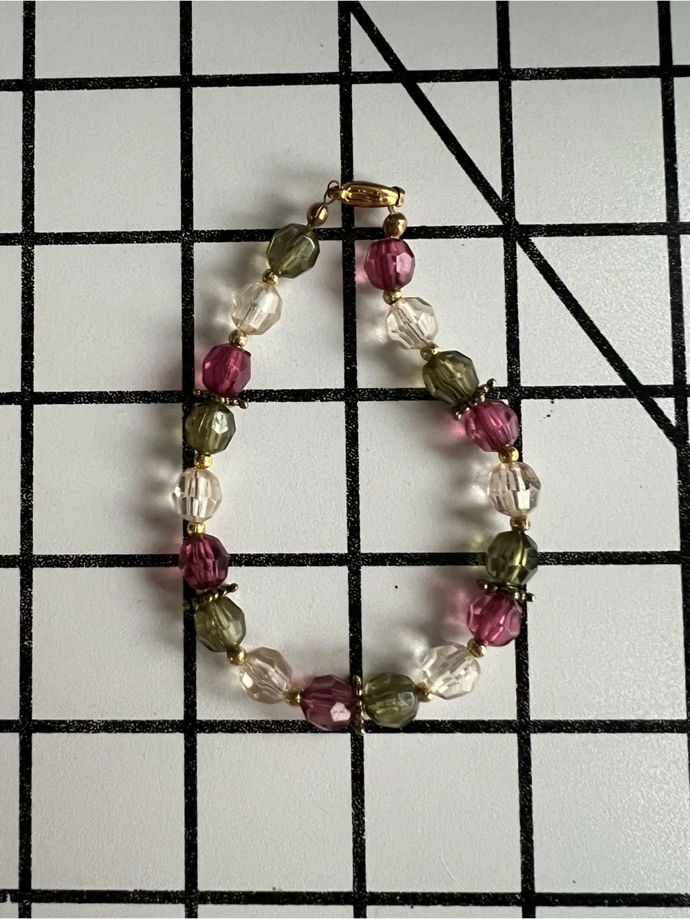 Vintage Faux Pearl & Multicolored Faceted Glass Bead Bracelet Set Lot of 2